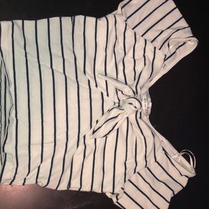 Cropped striped shirt